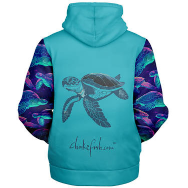 Chokefish™ Microfleece Zip-Up Hoodie Marine Life-014B